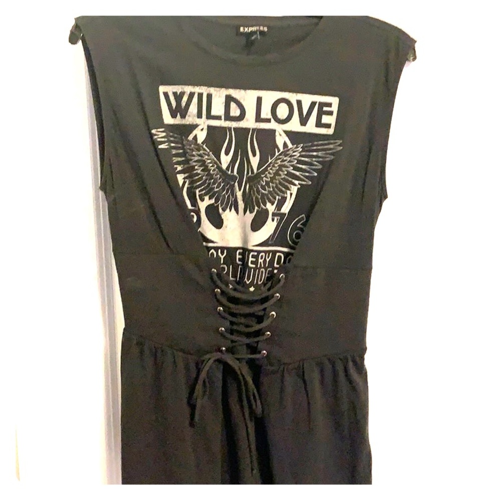 Corset tie graphic tee